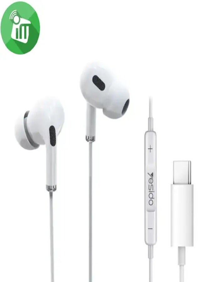 YH35 Drop Shopping Stereo Noise Cancelling Handfree Headphone Type-C Universal Earphone