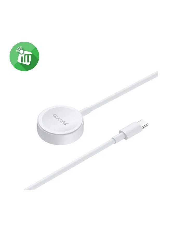 Yesido CA112 لشاحن Apple Watch USB-C / Type-C اللاسلكي المغناطيسي، طول الكابل: 1 متر (أبيض)