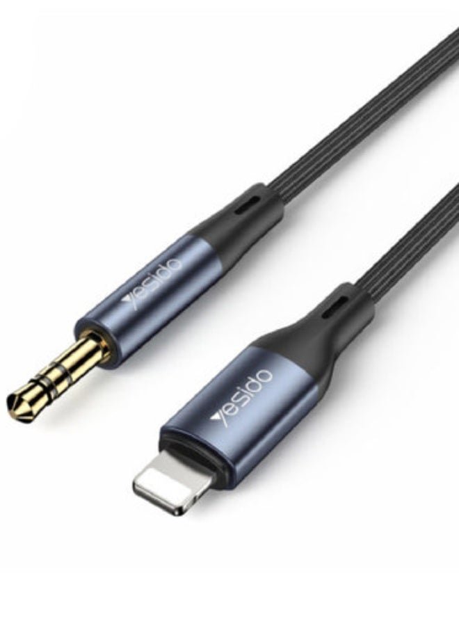 كابل الصوت Yesido YAU35 Lightning إلى 3.5 ملم - رمادي