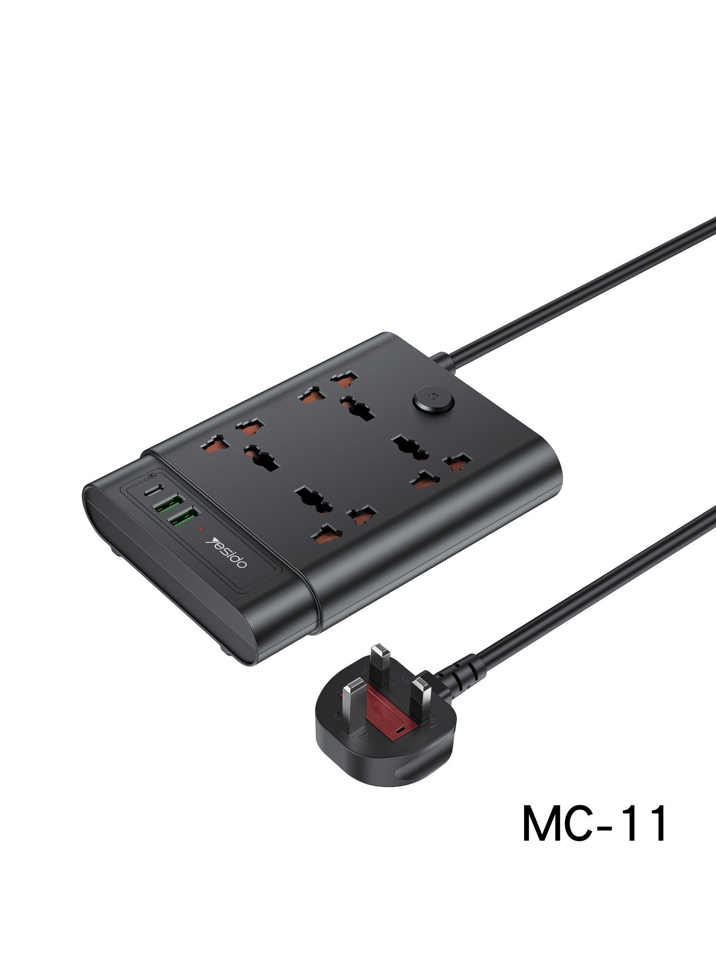 مشترك  مقابس + PD 20W + 2 منفذ QC3.0 2650W متعدد الوظائف عالي الطاقة