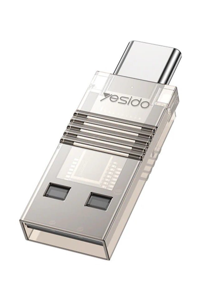 YESIDO GS21 2in1 Type-C/USB Plug قارئ بطاقات الذاكرة محول نقل البيانات