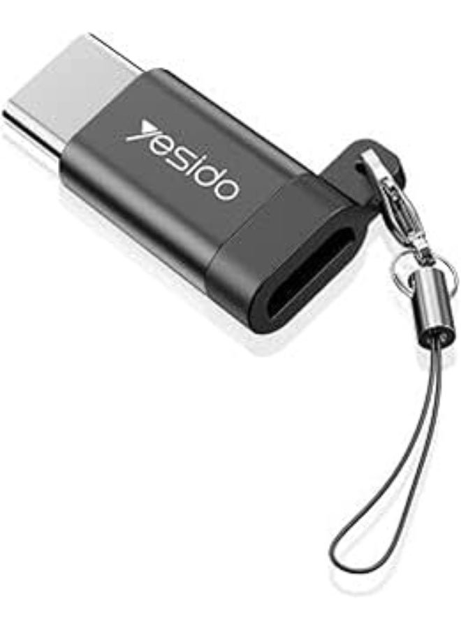 YESIDO GS04 محول USB-C إلى USB-A مع سلسلة مفاتيح - موصل صغير الحجم وقابل للحمل للهواتف الذكية والأجهزة اللوحية والمزيد
