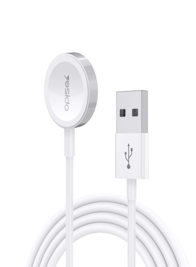 Yesido CA69 لشاحن USB المغناطيسي لساعة Apple Watch، طول الكابل: 1 متر (أبيض)