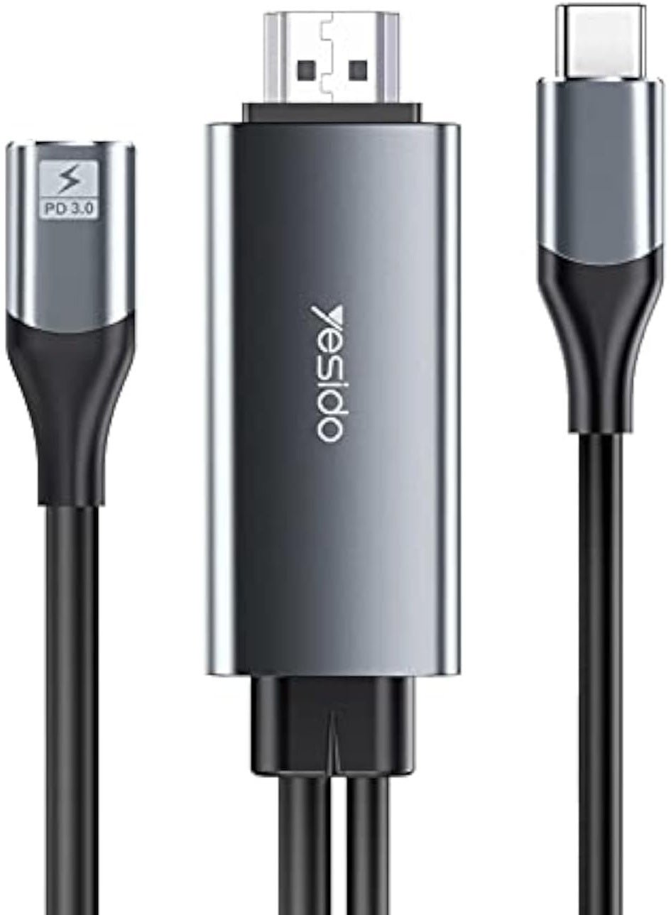 محول Yesido USB-C إلى HDMI (موديل HM03) - يدعم دقة 4K عند 60 هرتز - نقل عالي الدقة (Plug and Play)