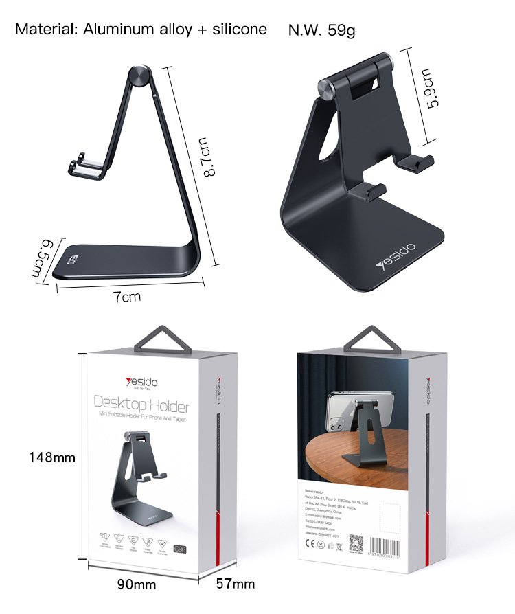 C96 Display Aluminium Table قابل للتعديل Flexible Desktop Desk تابلت Mobile حامل جوال