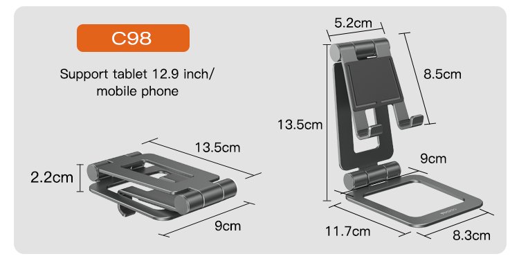 C98 360 Degree قابل للتعديل Table Desk Mobile حامل جوال | Desktop حامل | جوال حامل تابلت