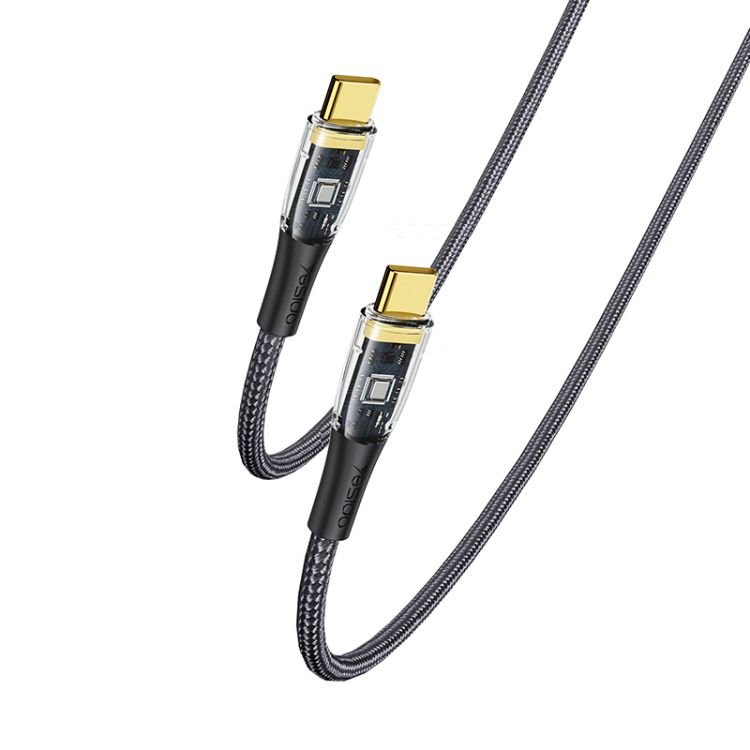 CA103 100W (20V/5A) Type-C to Type-C مضفر نايلون كابل بيانات شحن سريع لـ جوال