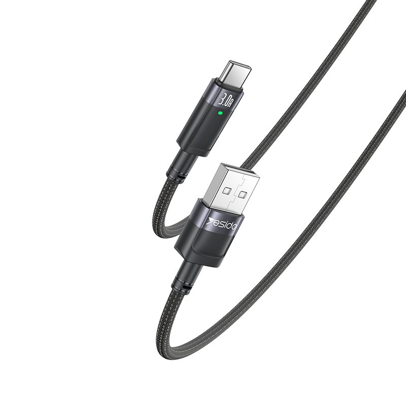 CA123C 1.2 متر Braided High-tenacity 27W Auto Disconnect شحن سريع USB To Type-C كابل بيانات