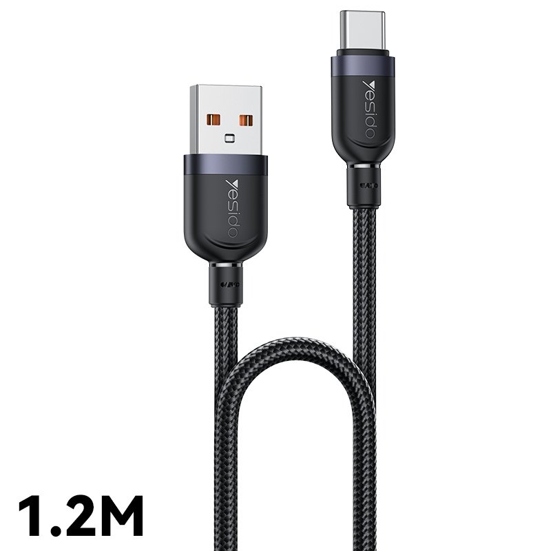 CA132C 1.2 متر 18W شحن سريع USB to Type-C سبيكة ألومنيوم Braided كابل بيانات