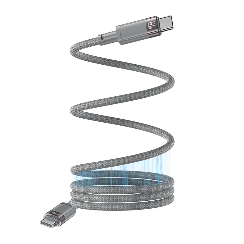 CA172C 1M Length TC To TC Built-in Intelligent Chip PD 60W شحن سريع مغناطيسي Saving كابل بيانات