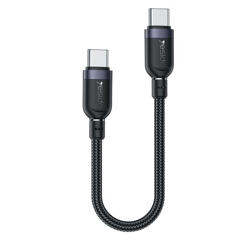 CA188 30CM PD 60W شحن سريع Type-C To Type-C Max مع 480Mbps Data Transfer Braided كابل بيانات