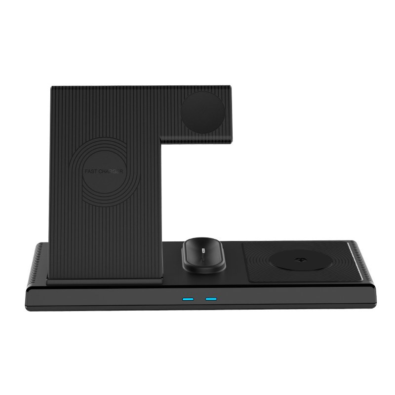 DS13 قابل للطي محمول USB Fast Qi 10W 4 In 1 شحن Station Desktop Stو شحن لاسلكي Dock