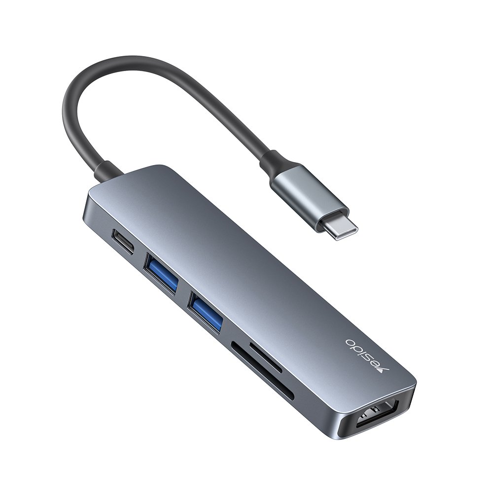HB11 سبيكة ألومنيوم لابتوب Computer Functional Video USB TF/SD سيارةd Slot Type-C HUB Splitter Adapter