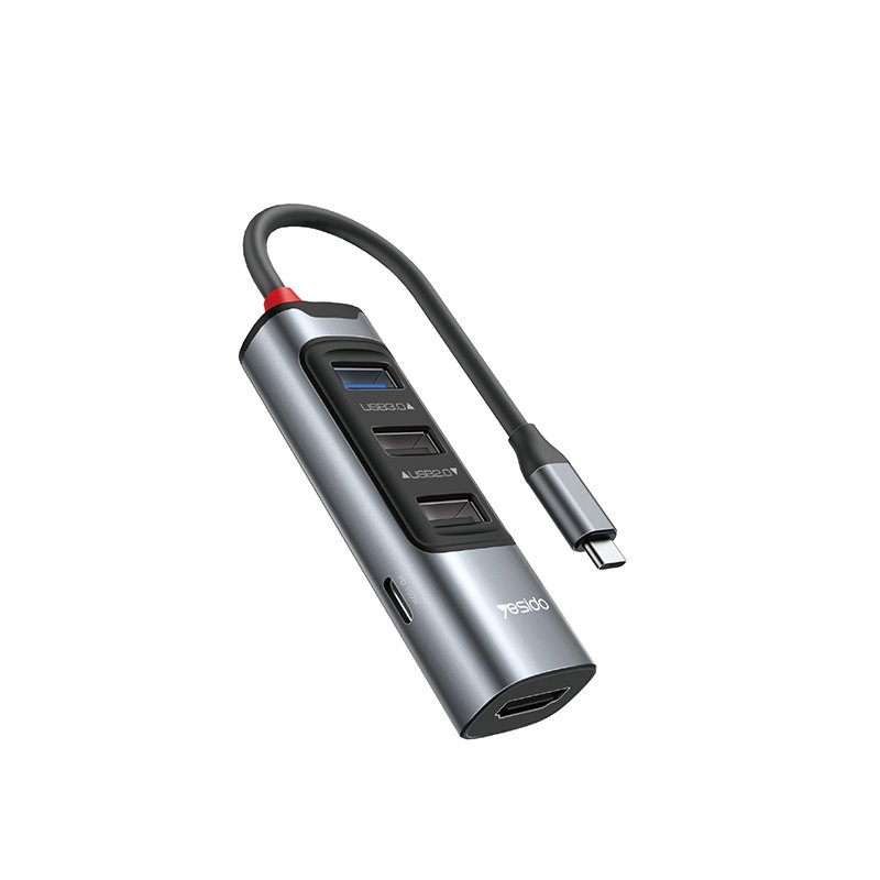HB22 5 IN 1 USB C HUB | PD 100W لـ لابتوب تابلت جوال يدعم OTG Function Adapter
