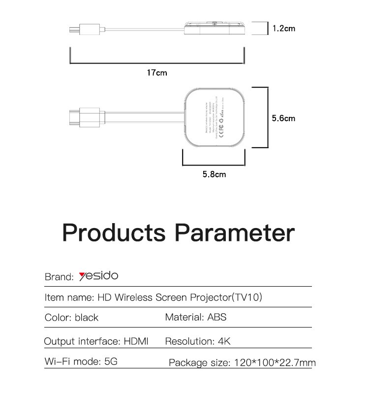 TV10 2.4G Wifi لاسلكي 4K Audio Video TV Transmitter Screen Display Receiver