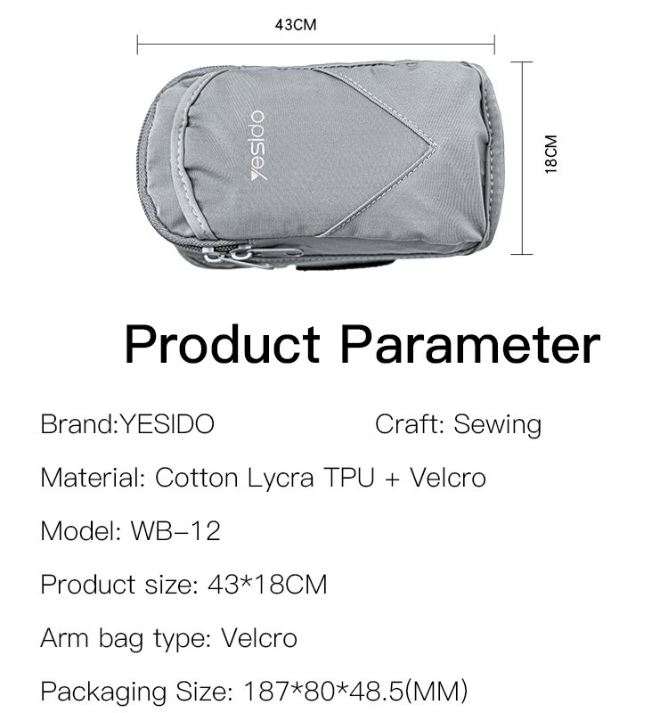 WB12 Outdoor متعدد الوظائف Armbو مقاوم للماء Running Sports Mobile Arm Bag| Custom Cell جوال Bag