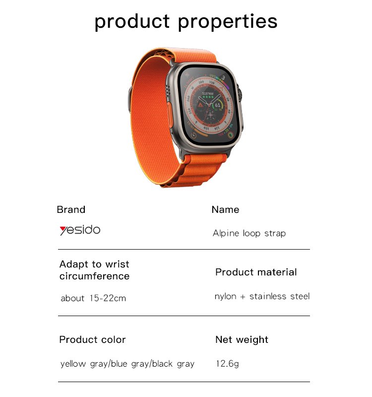 WB24 High Quality Multi-Color Alpine Loop Strap Nylon Bو IP Watch Sport Strap لـ IP Watch