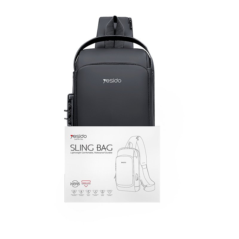 WB46 Large Capacity USB Conversion Interface Wirh Combination Lock Casual أعمال Crossbody Bag