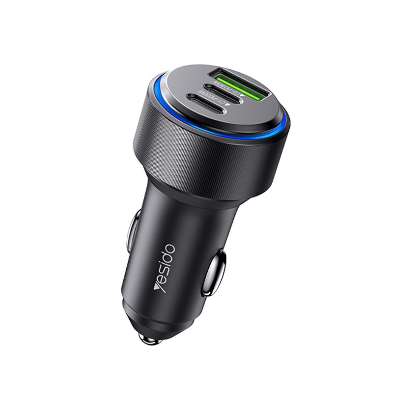 Y50 شاحن سيارة | Type-C*2 + USB*1 3Ports شحن سريع شاحن سيارة