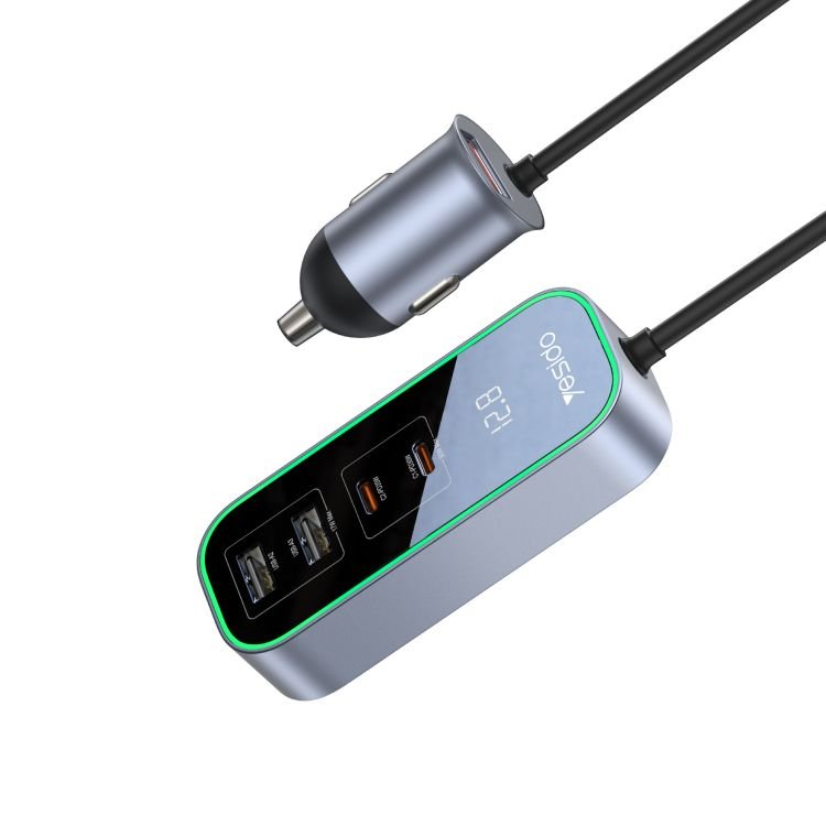 Y53 5 Ports 97W Extended شاحن سيارة مع LED Voltage Moniter