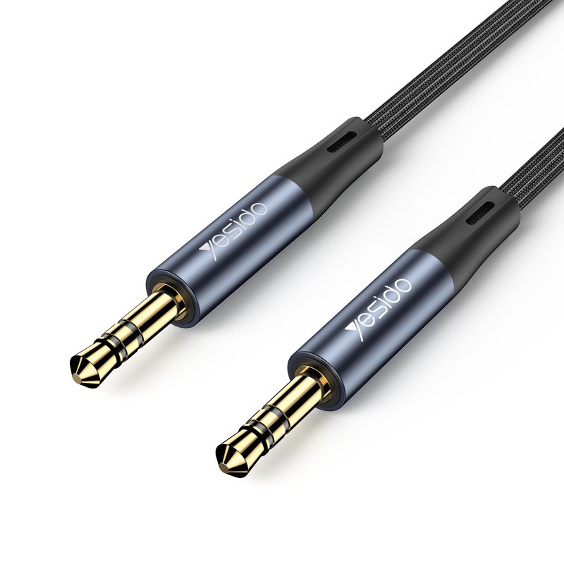 YAU39 1متر مضفر نايلون | 3.5Mm To 3.5Mm Jack plug سماعة خارجيةs connection | Aux Auxiliar Audio كابل