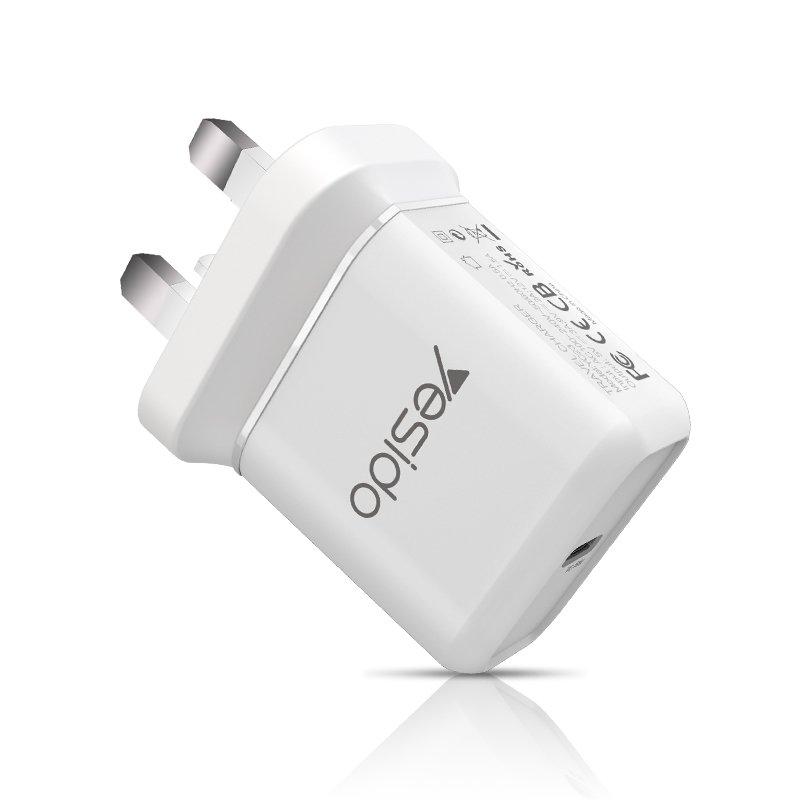 YC23 متوافق عالمياً محمول شاحن حائط | Type-C 18W PD شحن سريع شاحن لـ جوال