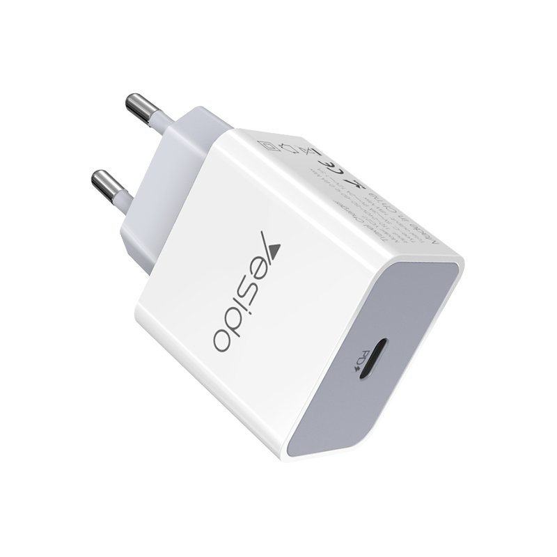 YC27 أبيض Adapter EU Plug PD2.0 18W شحن سريع Smart جوال Travel محمول شاحن
