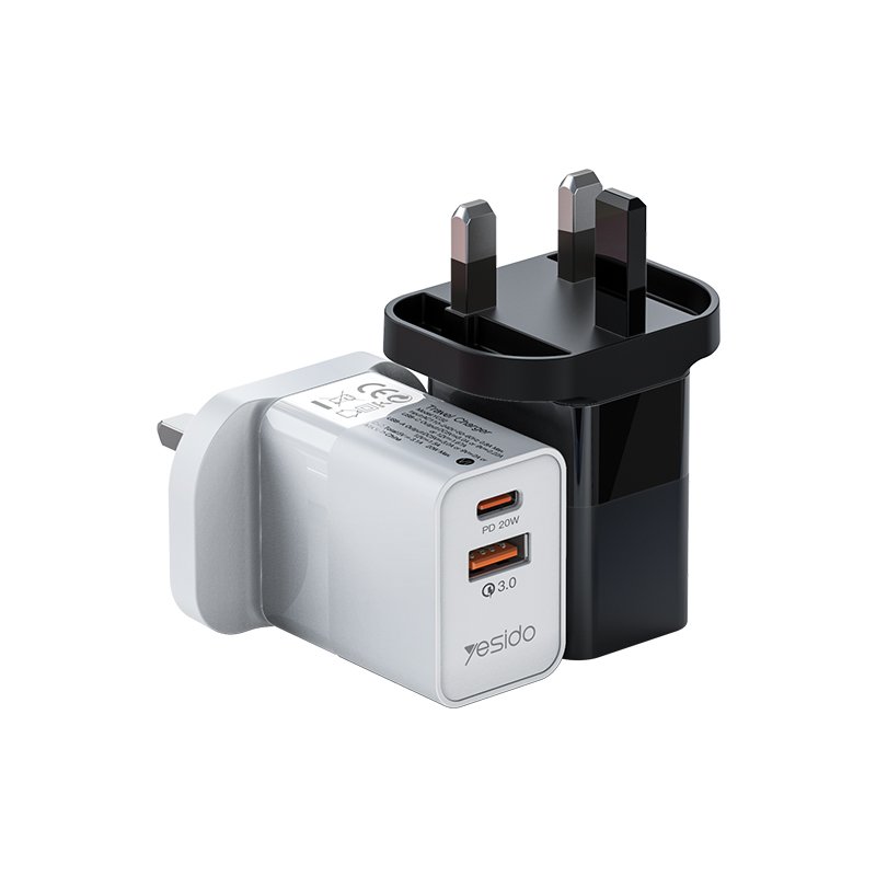 YC32 منفذينs Multifunction محمول Wall USB و PD Type-C Max 20W شاحن & Adapter
