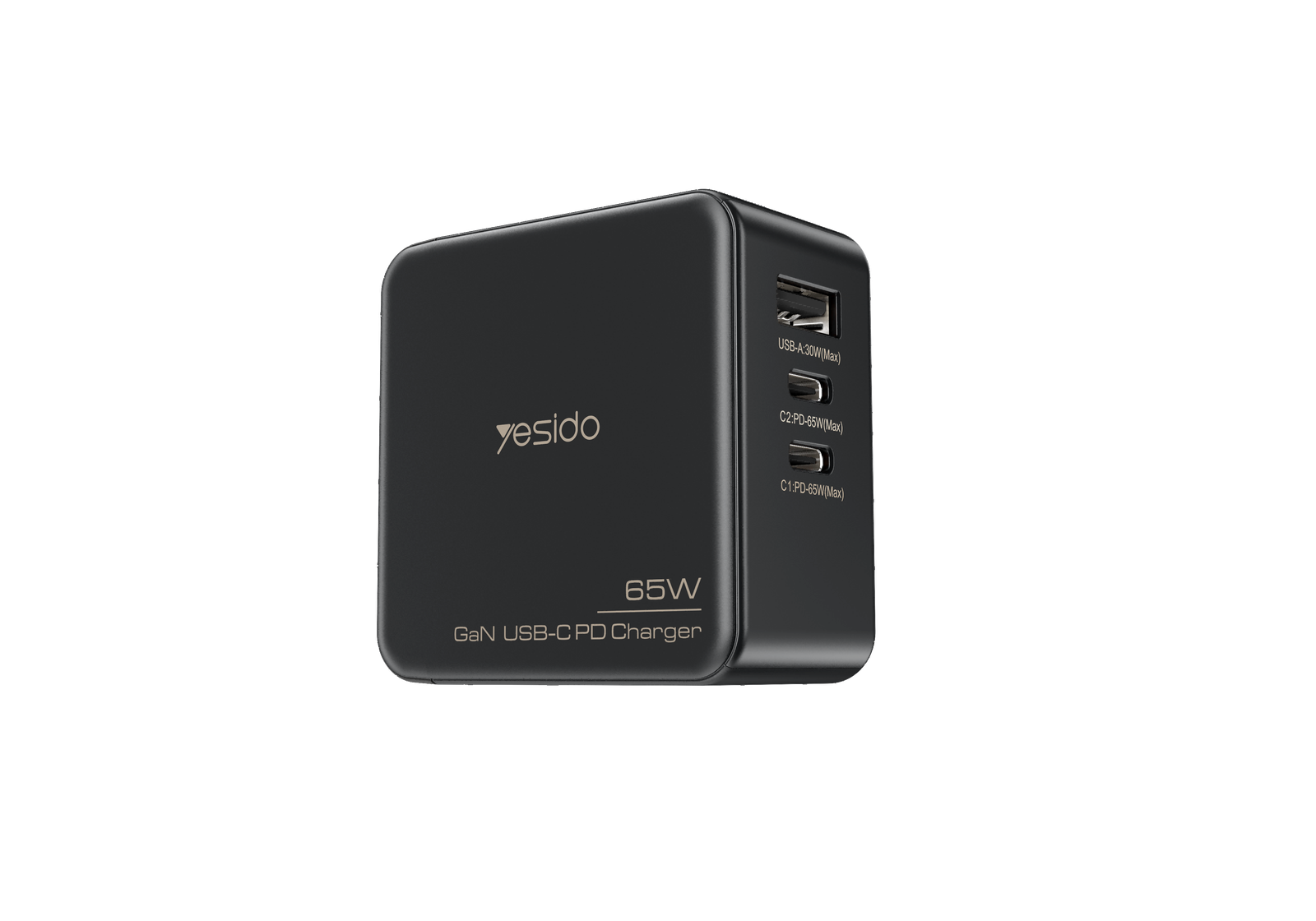 YC42 GaN 3 Ports شاحن 3 in 1 Replacible شحن plug 65W Mini Fast شاحن لـ EU US UK