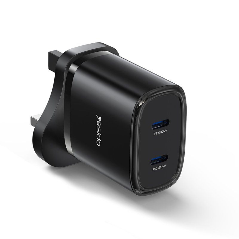 YC53 20W PD شحن سريع Home شاحن | Type-C و Type-C و لايتنينغ Port شاحن Adapter
