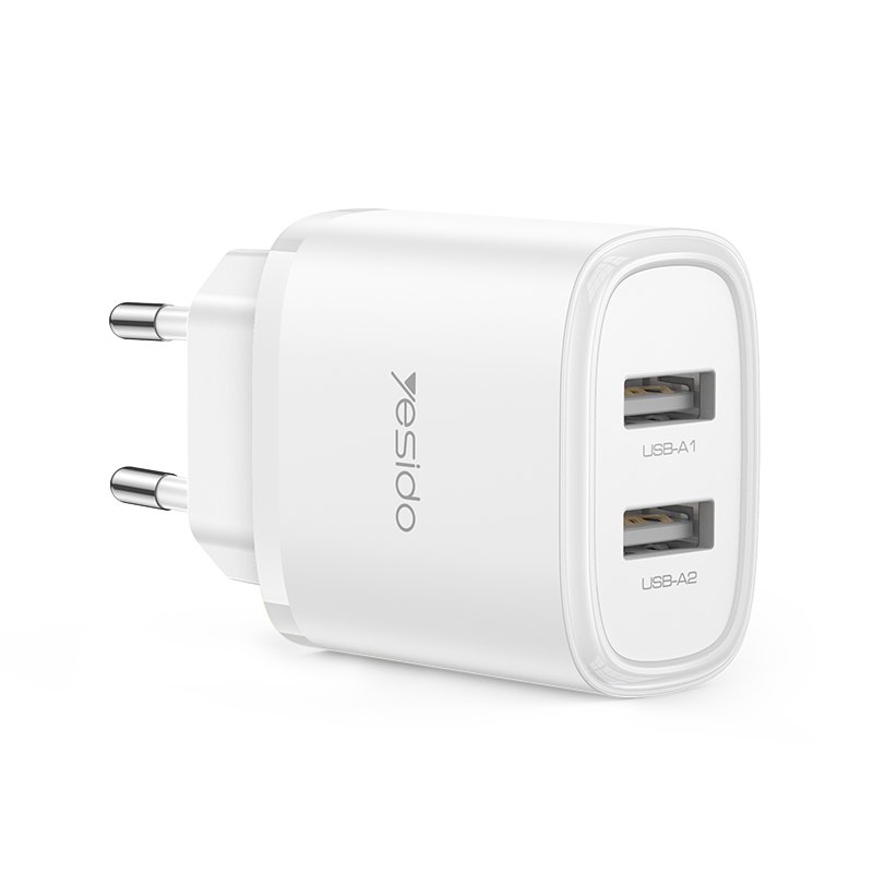 YC72 12W 2*USB-A مزدوج-port شحن سريع Small و محمول Safety Protection EU Plug Travel شاحن