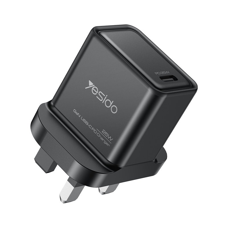 YC81 GaN فردي Type-C UK 25W شحن سريع PC Fireproof Material Flash Fast شاحن
